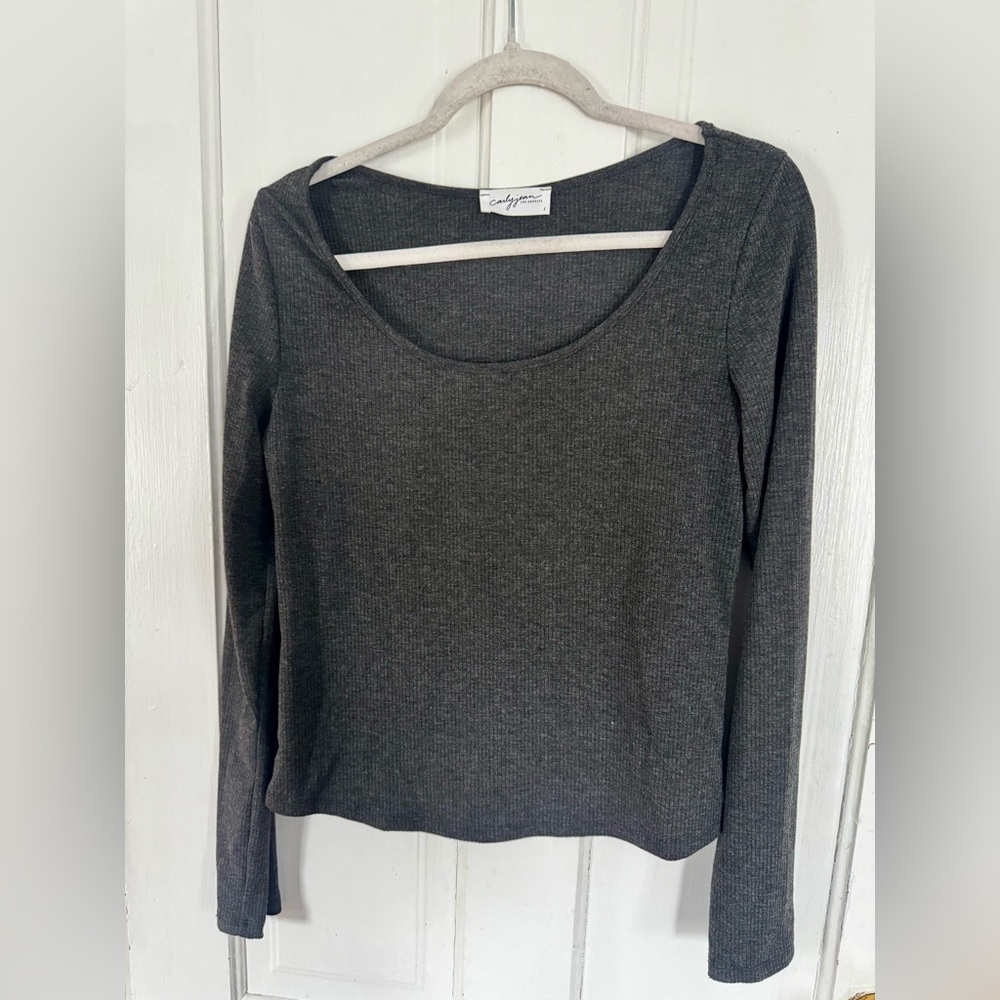 CJLA CJs Fav Ribbed Long Sleeve- Charcoal